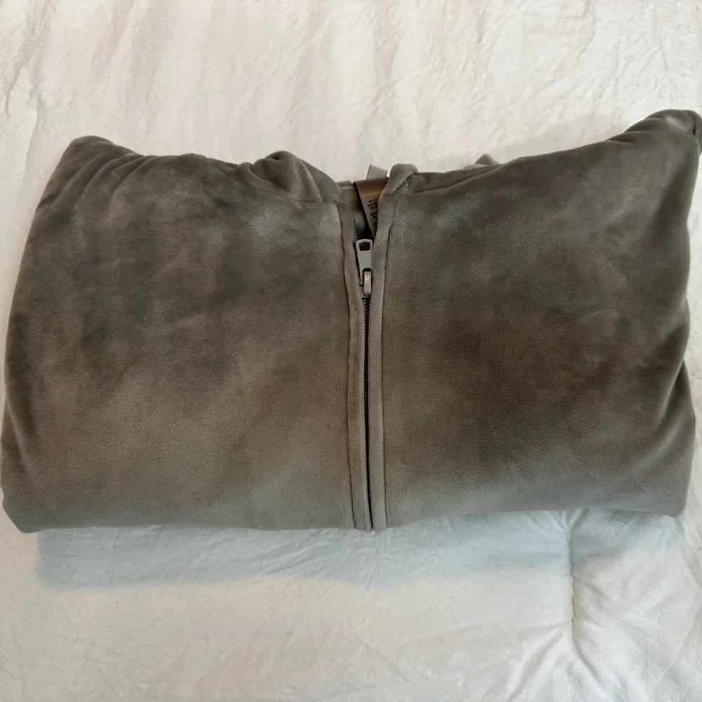 SKIMS Velour Zip Up Hoodie - Smoke - Picture 6 of 6